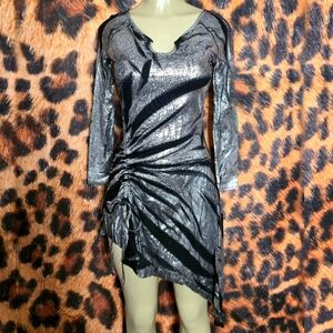 Not A Casual Girl Metallic Rouched Dress